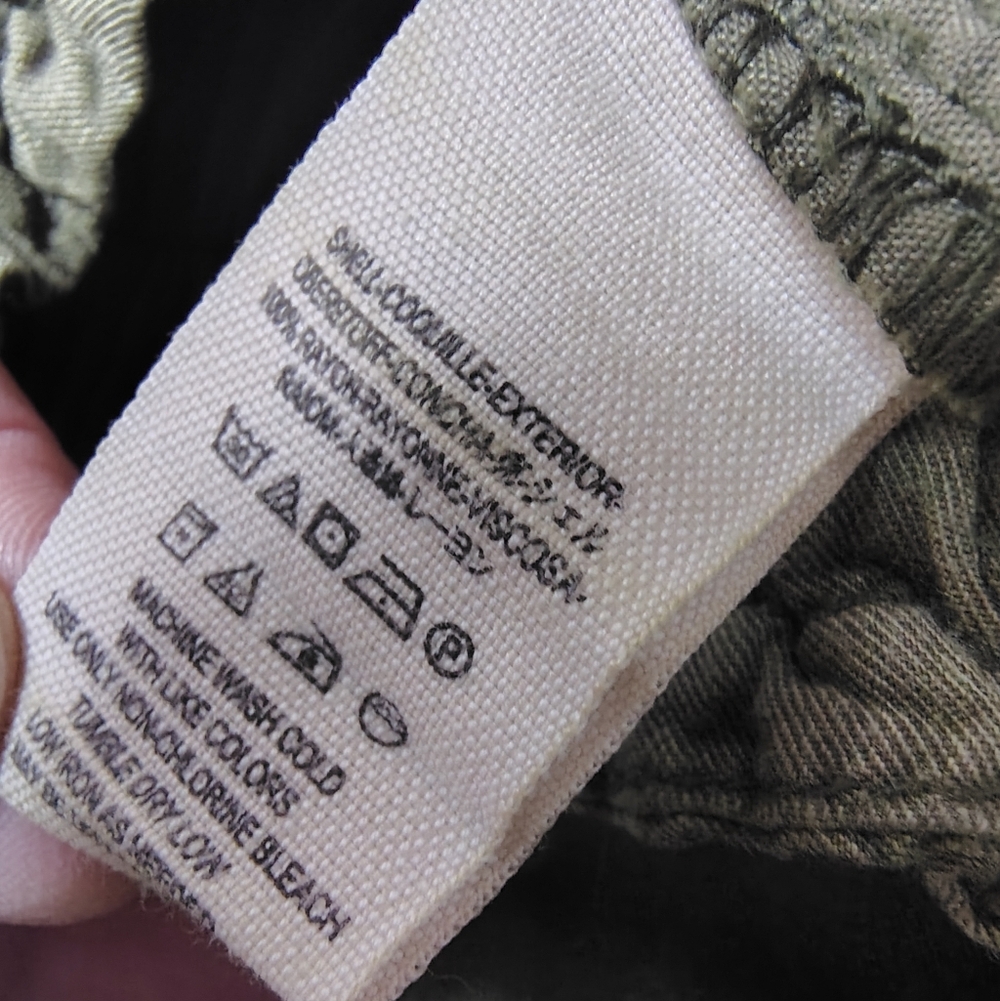Free People Summer's Over Cargo Pants Olive Green Women's 2 Boho Hippie Relaxed - Picture 9 of 12